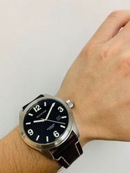 (台灣未發售) 二手品項佳 🇨🇭 瑞士原裝製造 GLYCINE 冠星 特別版 黑面凸版十字紋 鏤空機械錶
