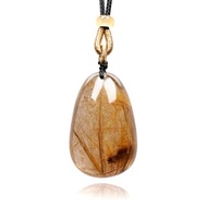 【正佳珠寶】金髮晶 頂級淨透茶棕母礦 24.6g 鈦晶水滴 金鈦晶