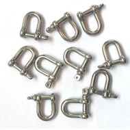 JY-Marine Stainless Steel Mini D Shackle, 4mm, Silver Color,for Paracord Jewelry, Marine Tackle-10 P
