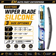 EASYSEE Silicone Wiper Blade 12 14 16 17 18 19 20 21 22 24 26 28 Inch U-Hook J-Hook Car Windscreen