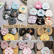 READY STOCK For Baseus D02 Pro Headphone Case Cute Cartoon Headset Earpads Storage Bag Casing Box
