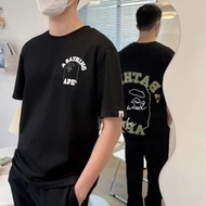 100% Original A bathing ape T shirt BAPE ape head print pure cotton loose bape T shirtround neck sho
