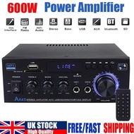 600W 2CH bluetooth Stereo Amplifier Amp HIFI Audio Radio USB SD FM Car H UK