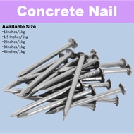 ZKZ CONCRETE NAIL 1 INCH/1KG, 1.5 INCHES/1KG, 2 INCHES/1KG, 3 INCHES/1KG, 4 INCHES/1KG