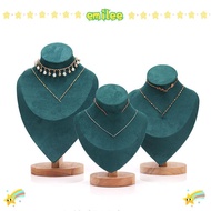 EMILEE Necklace Display Rack,  Suede Jewelry Storage Rack,  Wooden Show Display Model Necklace