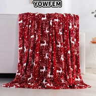 YOWFEM Cosy Snuggle Blanket, Elk Snowflake Flannel Sofa Blanket,  Washable Soft Winter Warm Christma