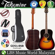 Takamine GD51-BSB Dreadnought Cutaway Solid Spruce Top Acoustic Guitar with Bag - Brown Sunburst (GD