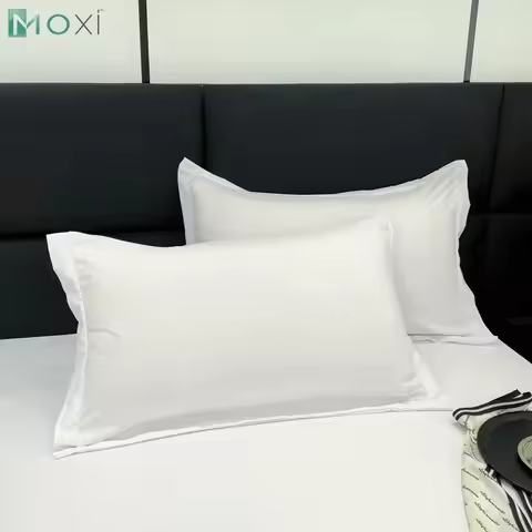 Washed Cotton Solid Color Pillowcase 48*74cm Pillow Case Home Bed Bedding for Standard Size Grade A 