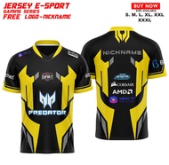 BAJU KAOS JERSEY GAMING ESPORT PREDATOR SERIES / JERSEY SQUAD GAME FF PUBG ML