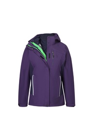 VR TRAVELER Women  7 in 1 Waterproof Down Softshell Jacket - Deep Purple