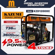M.Machinery KAZUMI JAPAN Diesel Inverter Generator KZD12000C | Penjana Diesel 736cc 9.5kW 4-Stroke (