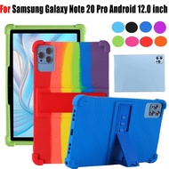 For Samsung Galaxy Note 20 Pro Android 12.0 inch Soft Child Silicone Honeycomb Heat Dissipation Tablet Case Galaxy Note20 Pro 4-Corner Thicken Adjustable Stand Cover