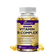 Vitamin B Complex Capsule B12, B1, B2, B3, B5, B6, B7, B9 for Reduce Stress Nervous System Health En