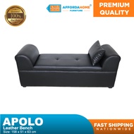 Apolo Leather Bench Cleopatra Small Sofa Stylish Minimal Compact - Affordahome Furniture