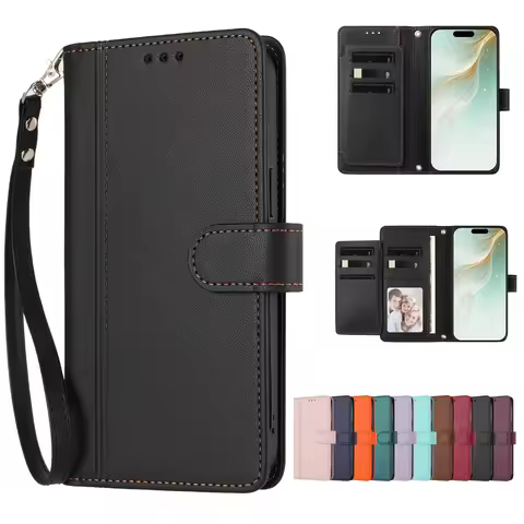 Leather Wallet Flip Case for Doogee Note 58 59 55 Plus 56 56X Pro N60 Cover with 9 Card Slots and Wr