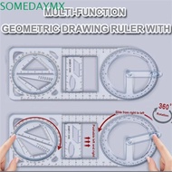 SOMEDAYMX Drawing Ruler, Activity Angle Ruler Straight Geometry Ruler, Architecture Multifunctional 
