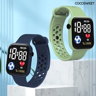 CCT-C1-2 LED Electronic Watch Football Pattern Soft Wristband LED Curved Screen Luminous Kids Smart Digital Watch Fashion Accessories