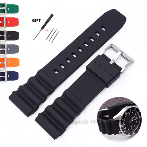 Silicone Watch Band For Rolex SUBMARINER 20mm 22mm Waterproof Diving Bracelet For Seiko SKX007 SRP77