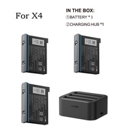 แบตเตอรี่ X4 Insta360 2290มิลลิแอมป์ชั่วโมงและอุปกรณ์เสริมไฟฟ้าชาร์จได้ฮับชาร์จไฟ Insta360แบตเตอรี่เ