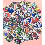 Set of 60 silk-pressed among us stickers with peel-and-stick decals / Among us stickers