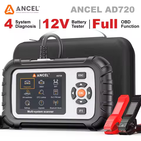 ANCEL AD720 OBD2 Car Diagnostic Tool 12V Battery Tester Code Reader OBD 2 Transmission Engine ABS SR