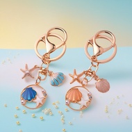 Beach Pearl Shell Starfish Keychain Gift Mermaid Theme Giveaway Ocean theme Party Giveaway