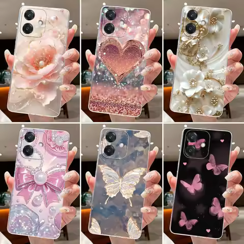 Jelly Case For OPPO A3 A3i A3x A5i Flower Butterfly Phone Capa Case For Oppo A3x A3 4G 5G Soft Silic