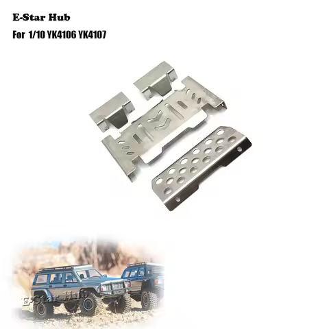 Metal Stainless Steel Bumper Chassis Armor Protection Skid Plate for 1/10 YK4106 YK4107 Upgrade Part