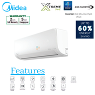 Midea 2.0HP R32 Inverter Model:MSXS Xtreme Save Inverter Wall Mounted Aircond Air Conditioner (Klang Valley)