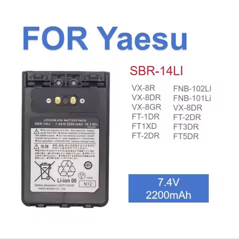 SBR-14LI Battery for Yaesu VX-8R VX-8DR VX-8GR FT-1DR FT1XD FT-2DR Radio FNB-102LI FNB-101Li VX-8DR