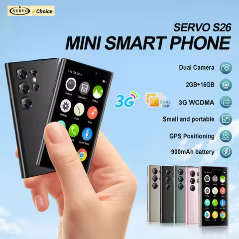 SERVO S26 Mini Smartphone 3G WCDMA Android 9.0 Play Store 2GB+16GB WiFi Face Unlock Dual SIM 3.0" Di