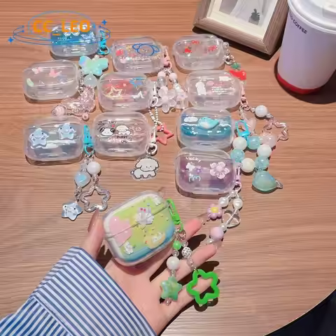 for OPPO Enco Buds3 Pro Case Cute Puppy Cartoon Whale Charm Suitable for OPPO Enco Buds3 Pro Clear C