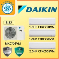 DAIKIN MULTI-SPLIT AIR COND INVERTER [OUTDOOR MKC70SVM 3.0HP] + [INDOOR 2 UNIT 1.0 HP CTKC25 + 1 UNIT 2.0HP CTKC50]