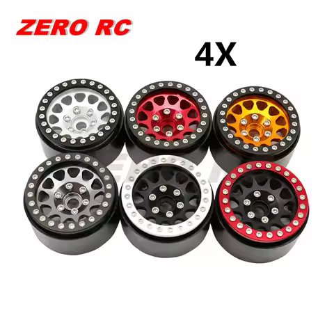4pcs 1/10 RC Wheels Alloy 1.9Inch Beadlock Wheels Rims 12mm Hex Mount For 1:10 Crawler Axial SCX10 I