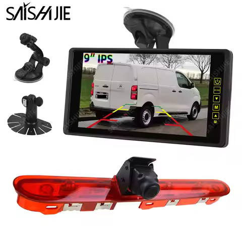 Car High Level Reverse Camera with 9"Monitor Kit for Peugeot Expert,Citroen Jumpy,Vauxhall Vivaro Br