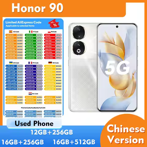 HONOR 90 5G 200MP main camera 6.7inch 2664x1200px Battery 5000mAh charging 66W Used Phone