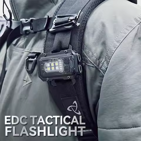 EDC Tactical Flashlight Portable Mini Light Outdoor Camping Hiking Tools Molle 25mm Backpack Strap C