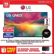 【 DELIVERY BY SELLER 】LG 75QNED75SRA 75" 4K 120HZ α7 GEN6 AI PROCESSOR QUANTUM DOT NANOCELL SLIM LED