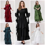 <[CDATA[Medieval Gothic Halloween Cosplay Outfit - Multicolor Long Skirt]]>