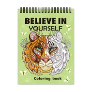 24 Pages Coloring Book Relaxing Coloring Book Animal Graffiti Including 1 Picture Card Fun Coloring 