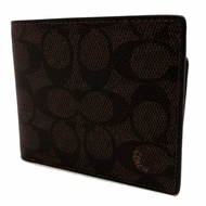 【全新】COACH C LOGO男款8卡附活動證件夾短夾(深咖)