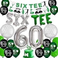 60th Birthday Decorations, Golf Themed Happy 60th Birthday Party Decorations for Men Balloons Number