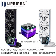 USIREN Neptune Vision 360 ARGB All-in-One Water Cooling Radiator, 2.8-Inch LCD Digital Display/LGA18