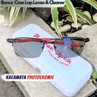 Kacamata Photocromic Pria Sporty Full Aloy Titanium Half Frame Premium