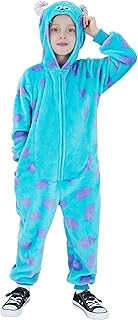 Wizland Kid Animal Onesie Tiger Black Cat Costume Cheetah Blue Monster Jumpsuit for 4-14 Years