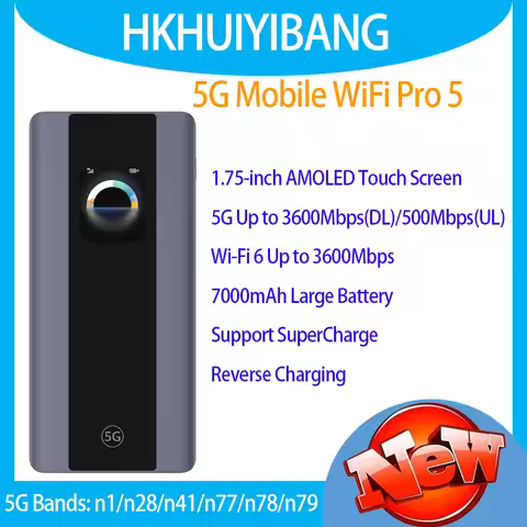 BROVI 5G Mobile WiFi Pro 5 E6888-982 WiFi 6 Pocket Hotspot AX3600 Dual Band 5G 4G LTE Sim Card Porta