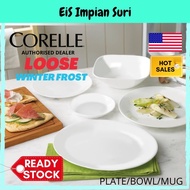 EIS Corelle Loose Winter Frost (Dinner/Luncheon/Bread/Serving/Oval Plate) / (Saucer/Noodle/Soup/Rice/Ramekin Bowl) / Mug