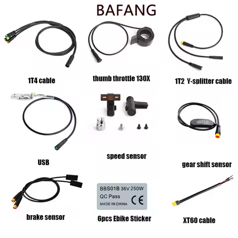 BAFANG Twist-Throttle Motor Cable Brake Sensor Gear Shift Sensor 1T4 1T2 Cable speed sensor Thumb Th