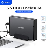 ORICO Aluminum Hard Drive HDD Enclosure USB3.0/Type-C to SATA3.0 3.5 inch HDD Case Docking Station Support UASP 12V2A Power（7688U3）