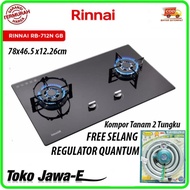 BARU! RINNAI RB 712NGB/Rinnai Kompor Gas Tanam 2 Tungku + QUANTUM